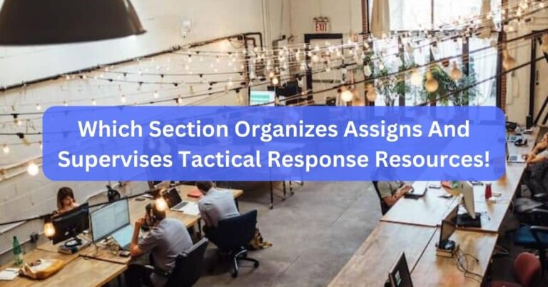 Which Section Organizes Assigns And Supervises Tactical Response Resources!